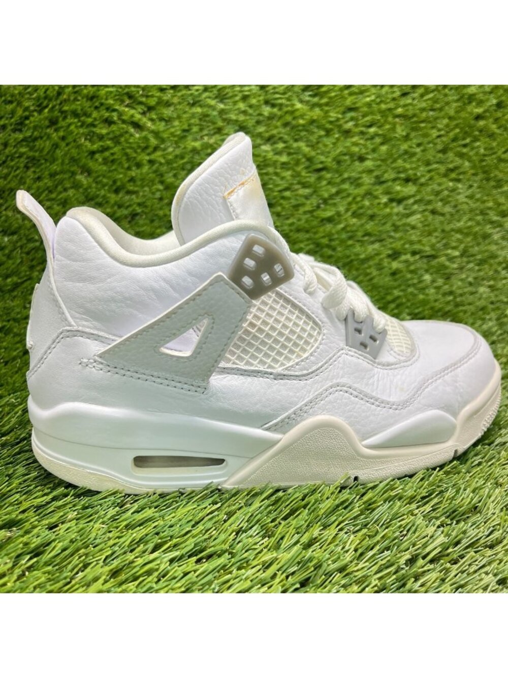 Nike Air Jordan 4 Retro Pure Money Boys Size 4Y White Basketball Shoes Sneakers